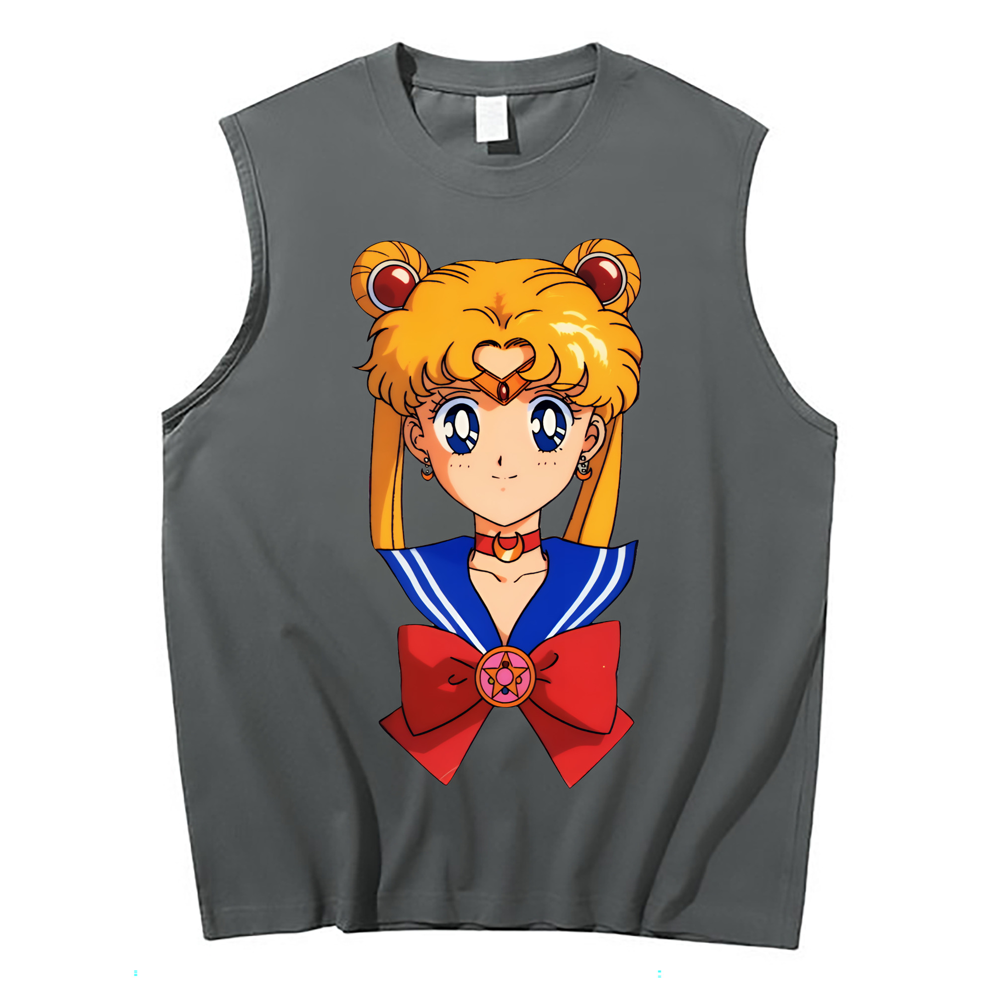 （画像用） 美少女戦士セーラームーン 月野 うさぎ つきの うさぎ Sailor Moon Tsukino Usagi コットン100％タンクトップ（フロントプリント）